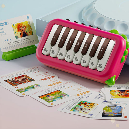 Mini electronic portable piano with 25 lighted keys for beginner musical activities and education