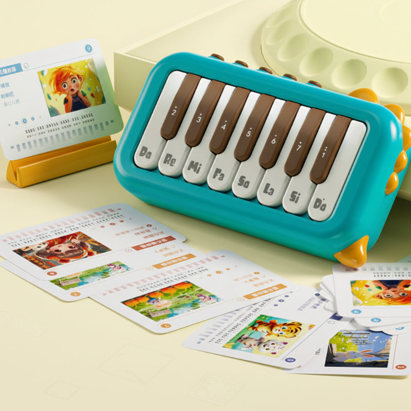 Compact electronic keyboard for kids, a portable mini piano with illuminated keys for learning music