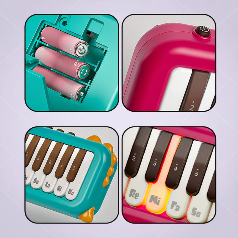 Beginner mini piano with lighted keys, a fun and educational electronic portable music toy