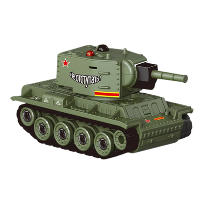Two mini RC battle tanks engaged in infrared combat, a strategic toy vehicle game