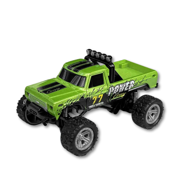 Small RC monster truck, kids' remote control toy, with cool LED lights and big wheels