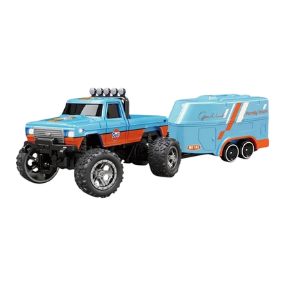 Portable mini monster truck toy with LED lights, easy-to-use remote control