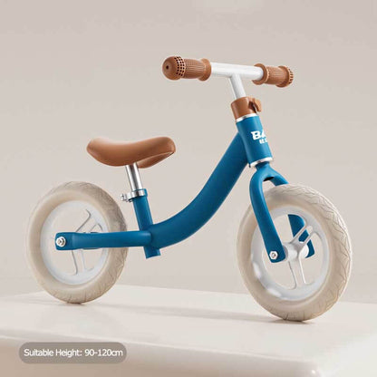 Sky blue kids' balance bike, learn to ride, perfect for outdoor play & developing motor skills.