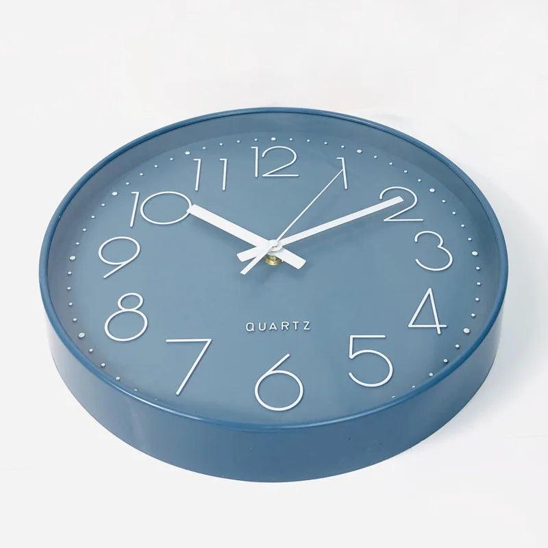 Elegant 12-inch round wall clock, quiet quartz, non-ticking, a stylish piece of modern home decor.