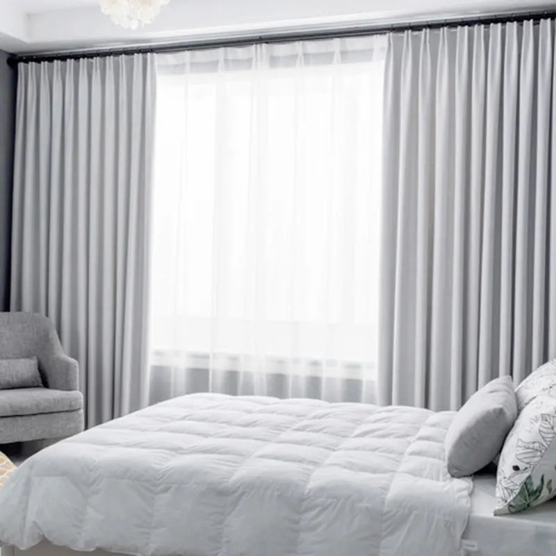Black modern drapes, showing a custom curtain option for versatile home window treatments