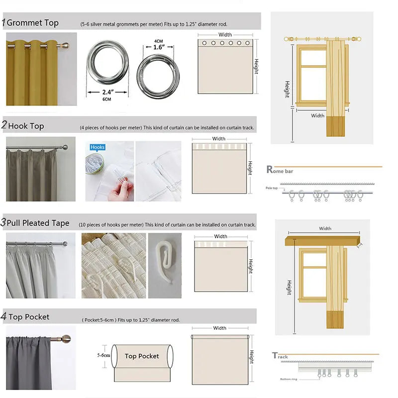 Set of two modern black blackout curtains, packaged for delivery for living room or bedroom windows
