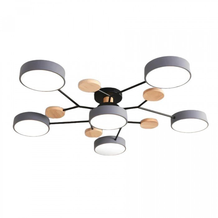 Contemporary Nordic LED ceiling light, warm glow, enhances any room's ambiance.