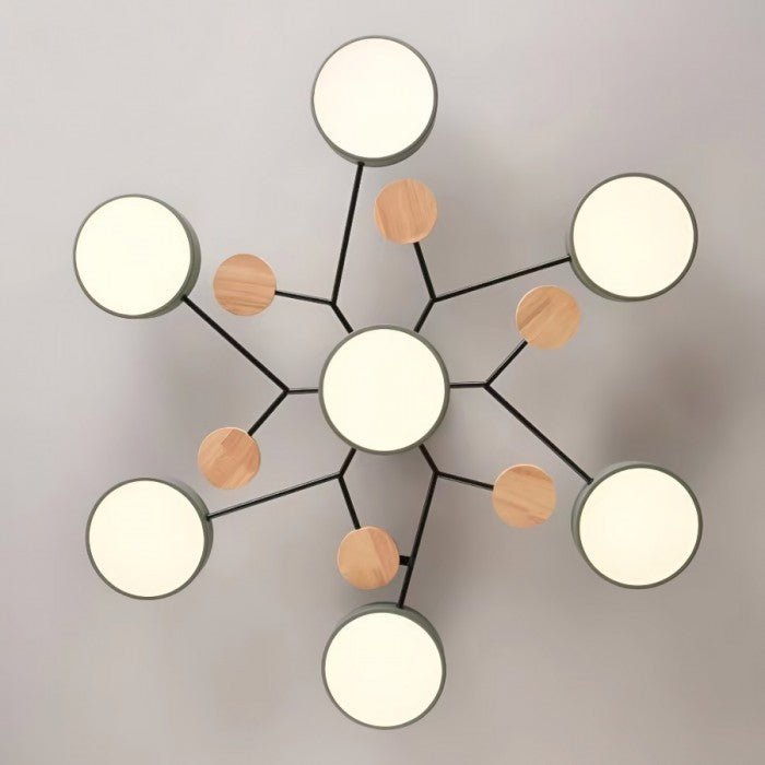Elegant LED ceiling light with branching arms, Nordic design, warm white illumination.