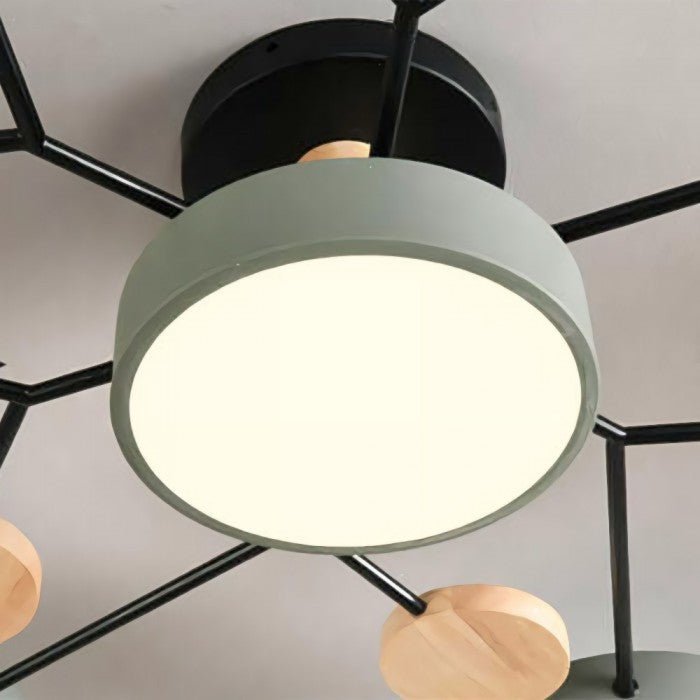 Home lighting solution: modern branching LED ceiling lamp, energy efficient.