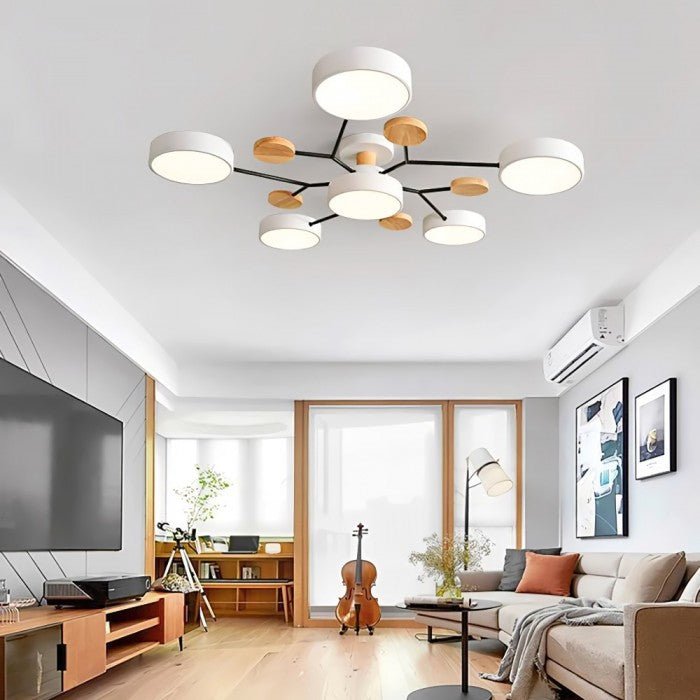 Sophisticated Nordic LED ceiling light, contemporary branching style, warm white output.