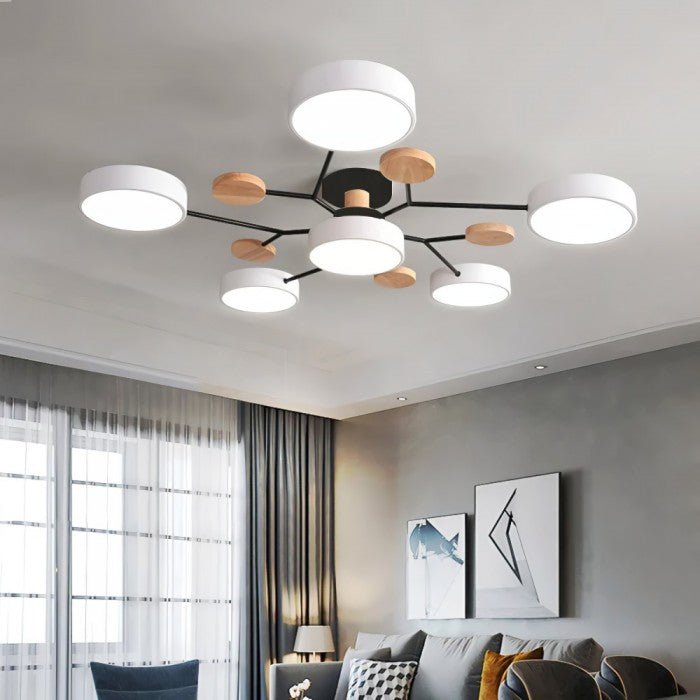 Stylish LED ceiling light, Nordic-inspired, offering bright, warm white illumination.