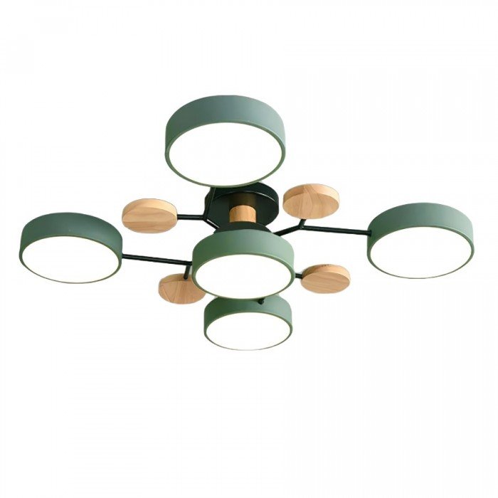 Interior decor: sleek Nordic LED ceiling light, casting a warm, inviting glow.