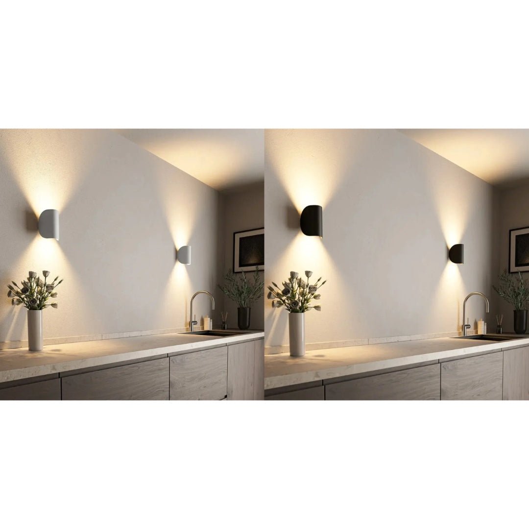 Sleek BRIGHTFLOW LED wall sconce, providing modern, ambient indoor lighting. Perfect energy-efficient home decor.