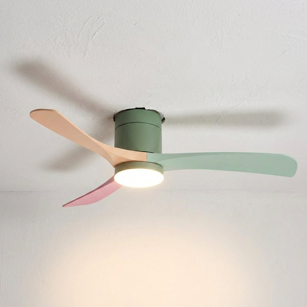 Energy-efficient modern ceiling fan with bright LED light, providing quiet air circulation and contemporary lighting.