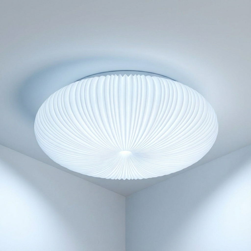 Ciravine modern flush mount LED ceiling light, dimmable for soft ambiance, enhancing living room or bedroom decor.
