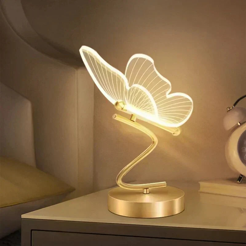 Modern decorative butterfly LED table lamp, perfect accent for contemporary home decor.