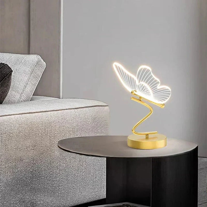 Elegant butterfly LED accent lamp, ideal for bedroom or living room lighting.