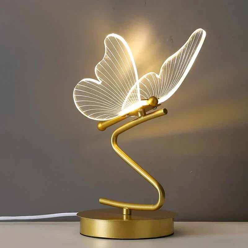 Contemporary butterfly LED lamp for tables, a unique piece of home lighting and decor.