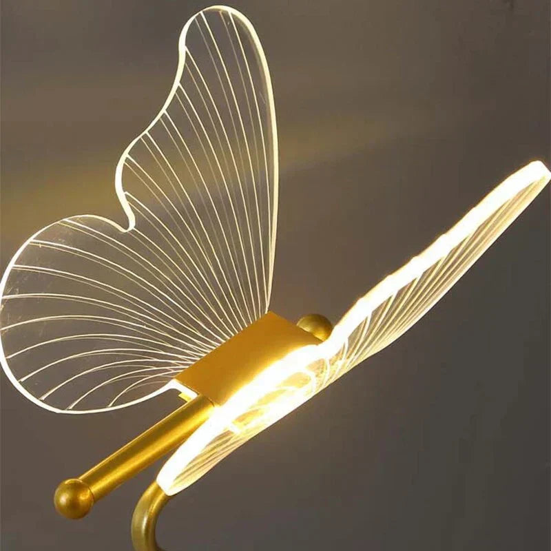 Beautiful butterfly LED table lamp, enhancing living room or bedroom with ambient light.