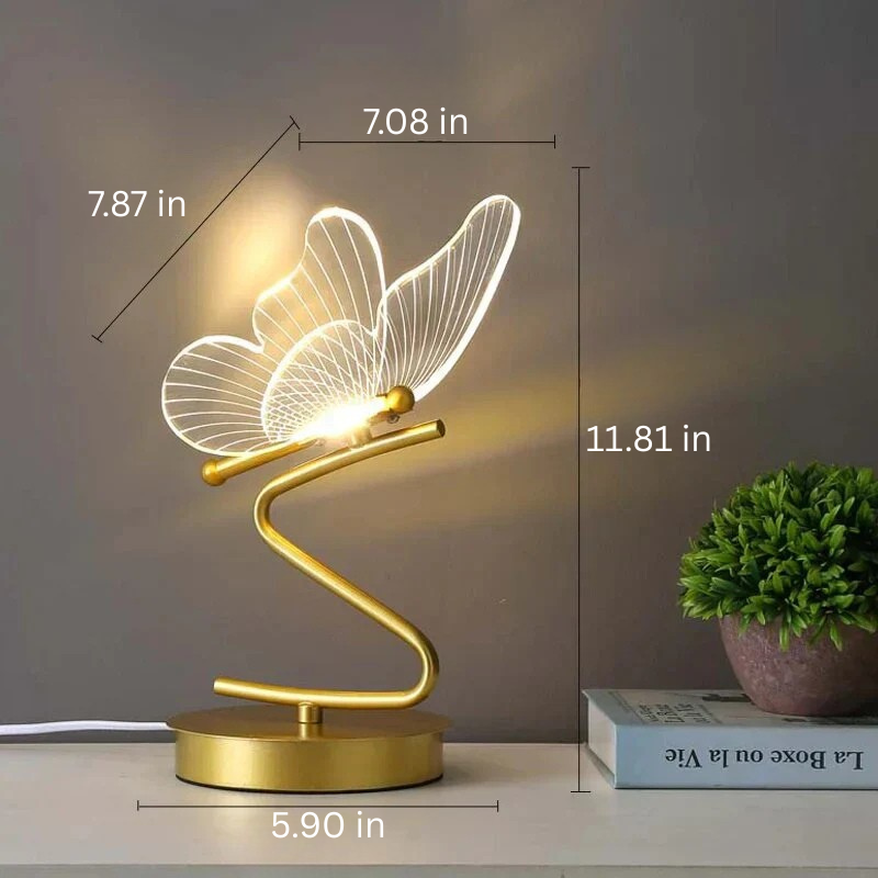 Unique butterfly design LED lamp, modern table lighting for stylish home decor.