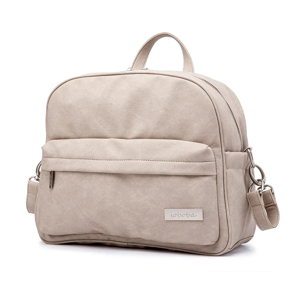 Diaper backpack with modern aesthetic, ideal for organizing all baby essentials on the go