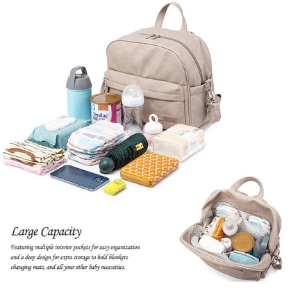 Unisex modern diaper backpack for parents, featuring spacious interior & ergonomic design