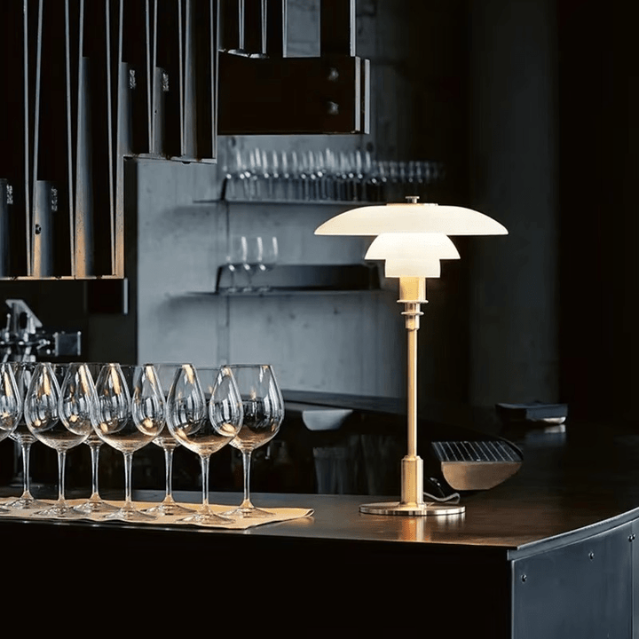 Versatile dimmable LED lamp for modern bedrooms, living rooms, or desks.