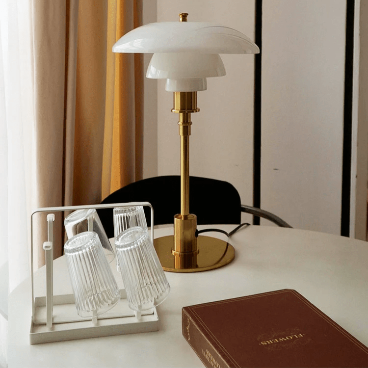 Dimmable LED desk lamp, perfect for modern office or bedroom. Stylish home lighting.