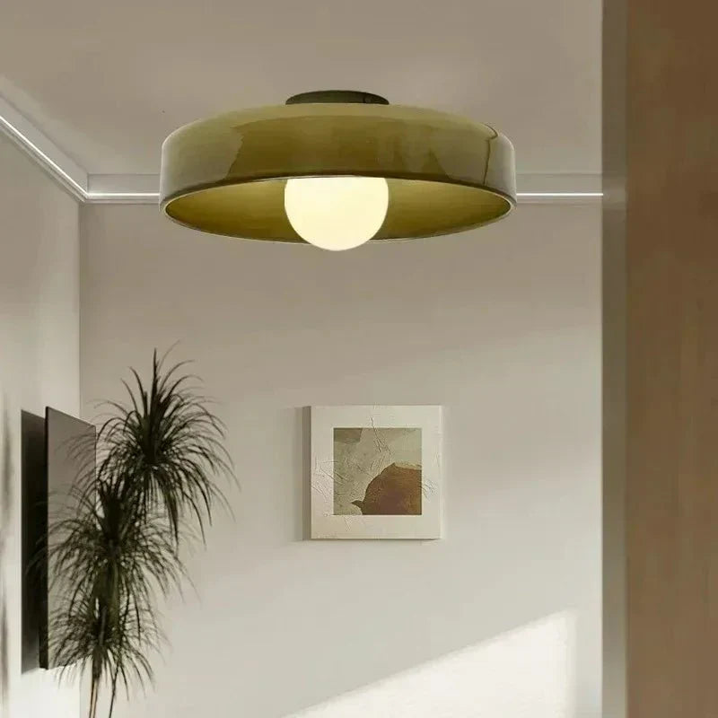 Modern glass ceiling lamp, elegant Nordic design for home lighting ambiance.
