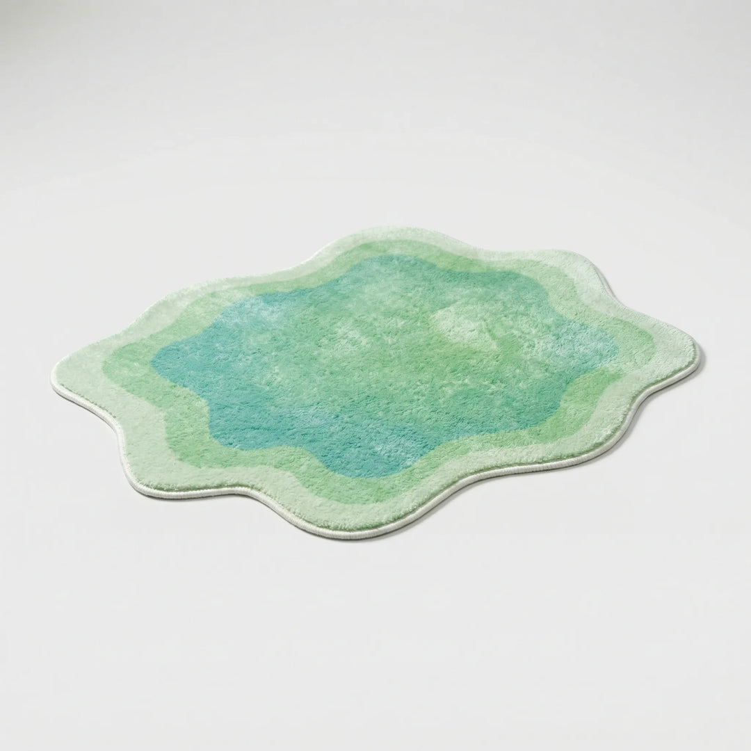 Flowique statement area rug featuring a colorful gradient wave design for modern homes.
