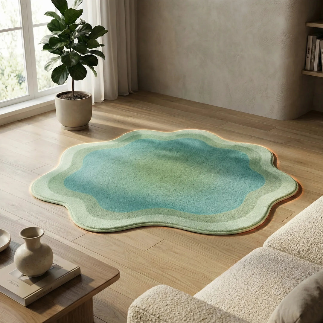 Contemporary Flowique gradient rug, soft and non-slip, perfect for stylish home decor.