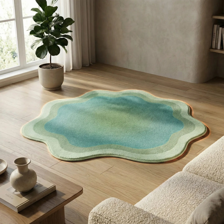 Contemporary Flowique gradient rug, soft and non-slip, perfect for stylish home decor.