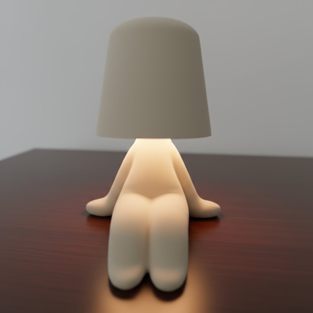 Contemporary human shape LED lamp with sleek design, enhancing any creative living space.