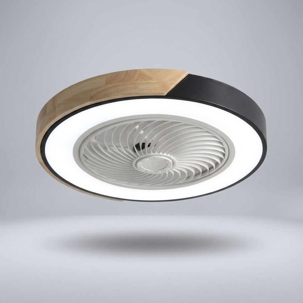 Breezora modern quiet LED ceiling fan light fixture with remote control, enhancing contemporary interiors.