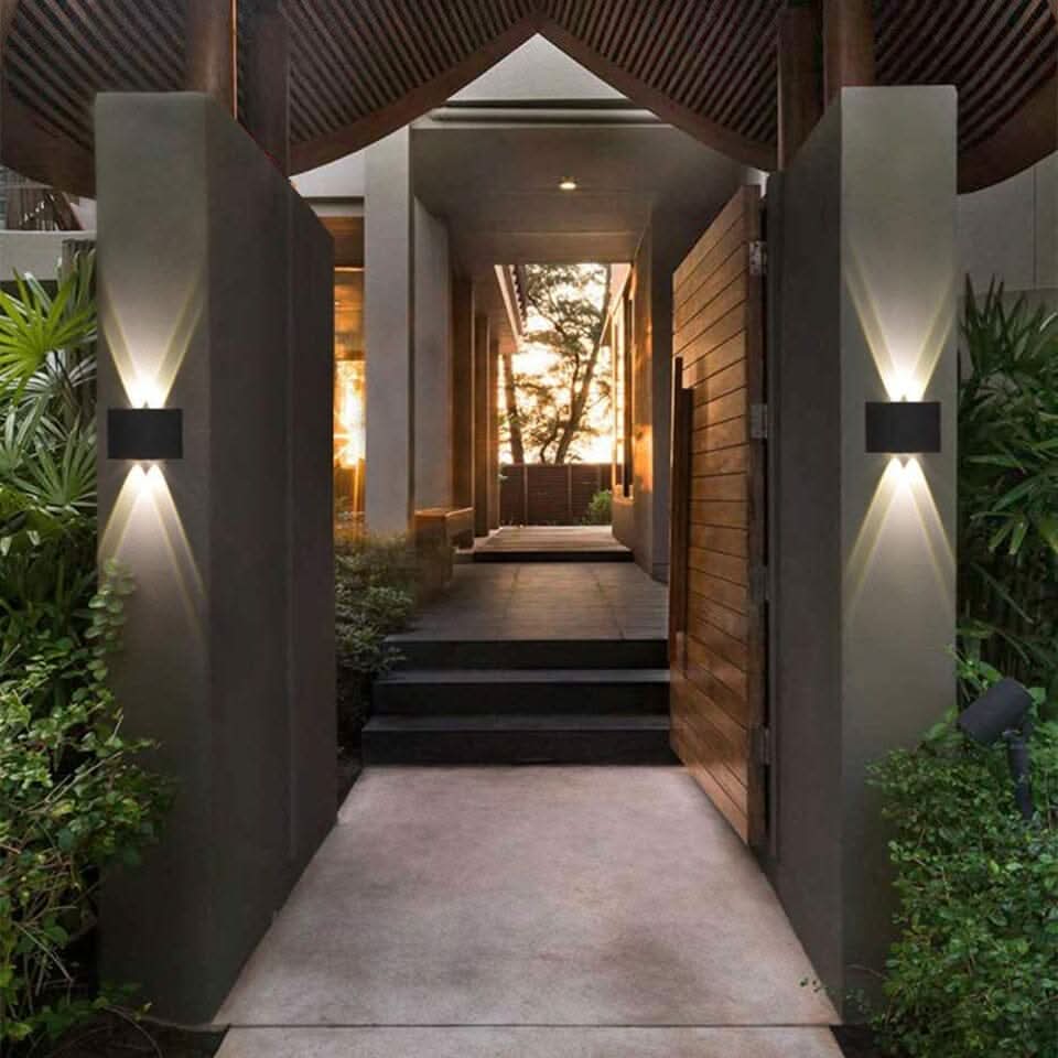 Contemporary LED outdoor wall light with energy-efficient illumination, easy to install for stylish home exteriors.
