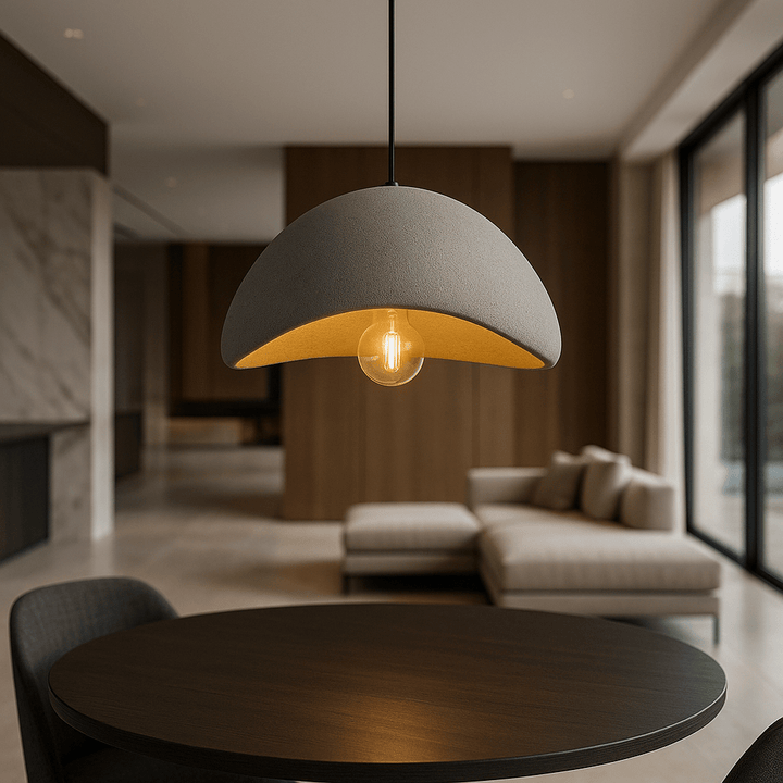 Contemporary adjustable LED pendant light. Modern ceiling fixture for living room, dining room, and home decor.