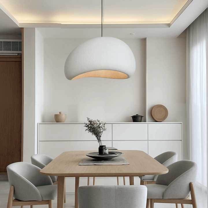 Contemporary adjustable LED pendant light for diverse spaces. Dimmable E27 bulb, modern living & dining decor.