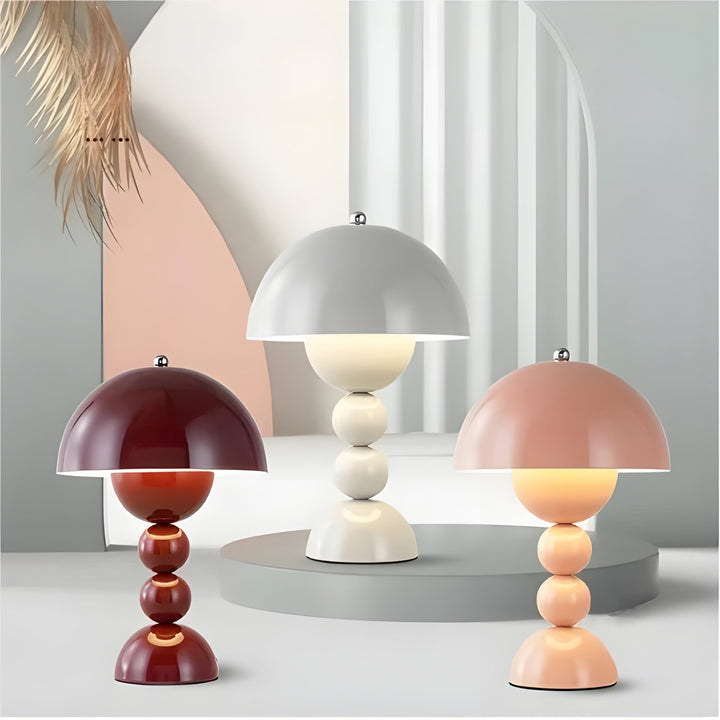 Scandinavian design LED table lamp, dimmable for ambient home decor.
