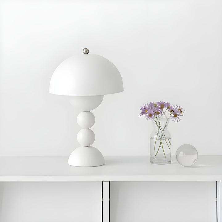 Energy efficient LED bedside lamp, dimmable, for serene mood lighting.