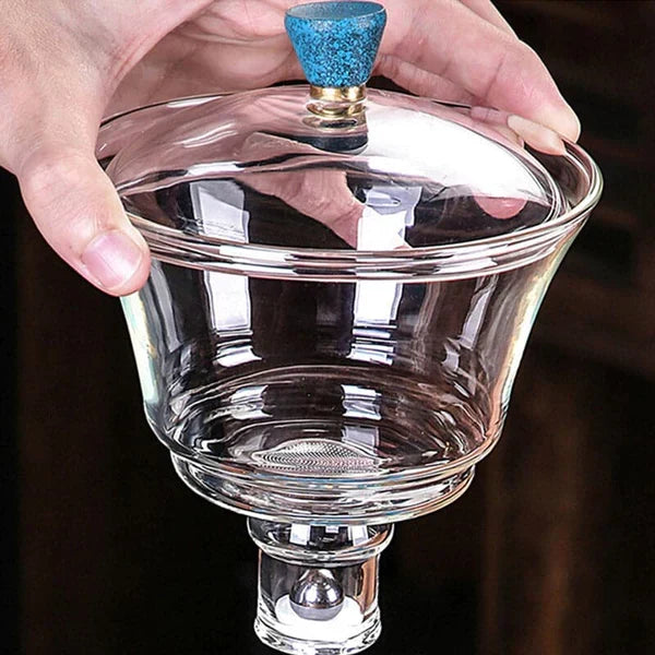 Luxury magnetic glass tea set, an ideal tea gift for men & women who appreciate modern design & loose leaf tea brewing.