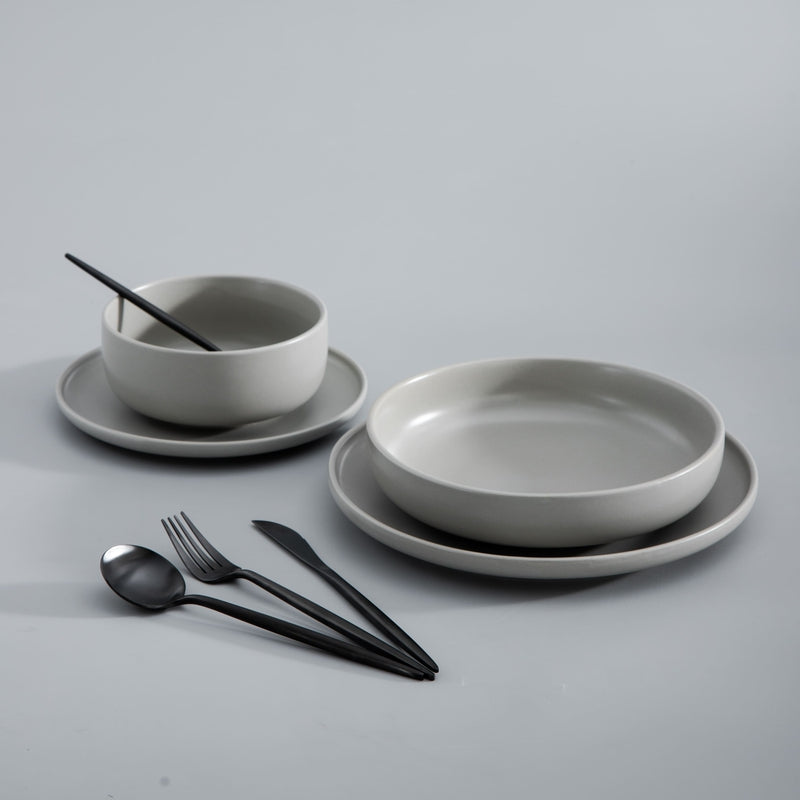 Durable stainless steel PureSet modern cutlery, designed for long-lasting use.