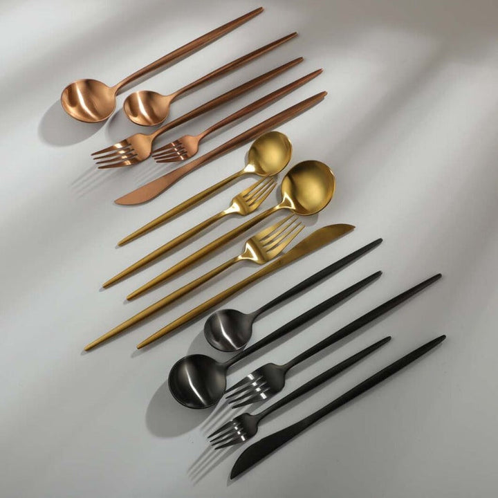PureSet minimalist flatware set, transforming everyday meals into a special dining experience.
