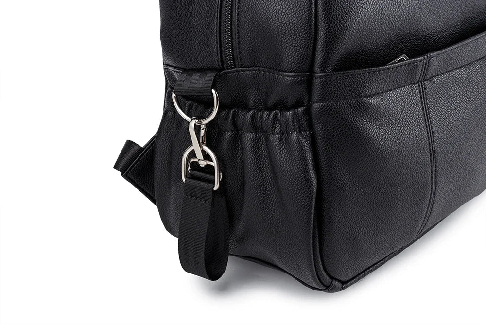 Modern Mommy Diaper Backpack, black, designed for comfort and spacious storage of baby items