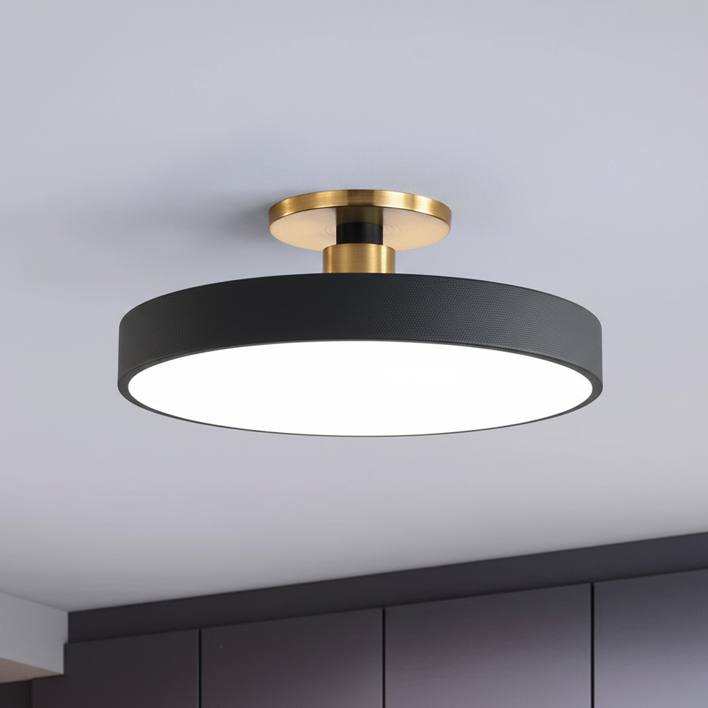Sleek acrylic semi-recessed LED ceiling light. Contemporary design, energy-efficient for modern homes.