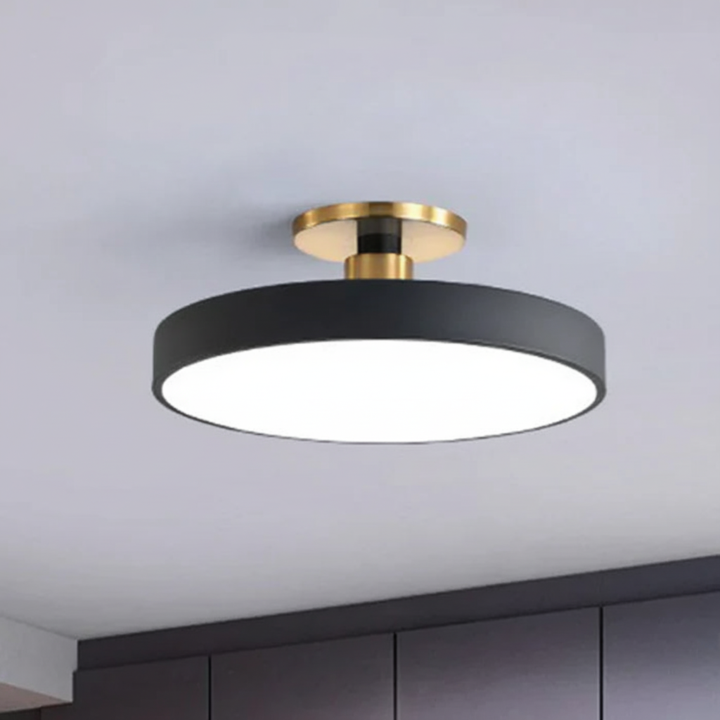Modern semi-recessed LED ceiling light with soft, glare-free illumination. Perfect minimalist indoor fixture.