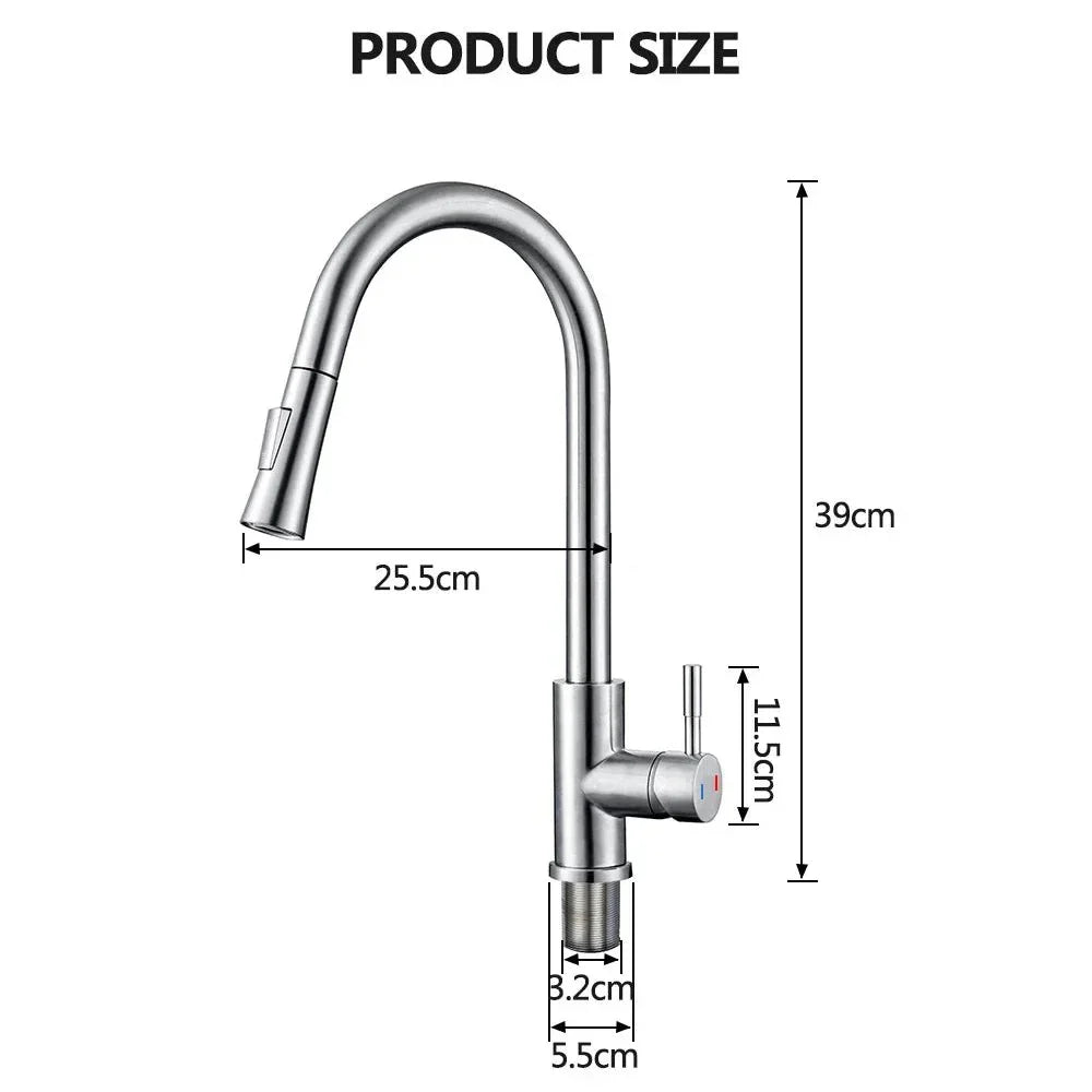 Stylish stainless steel smart kitchen faucet with pull-out sprayer installed in a modern kitchen sink.
