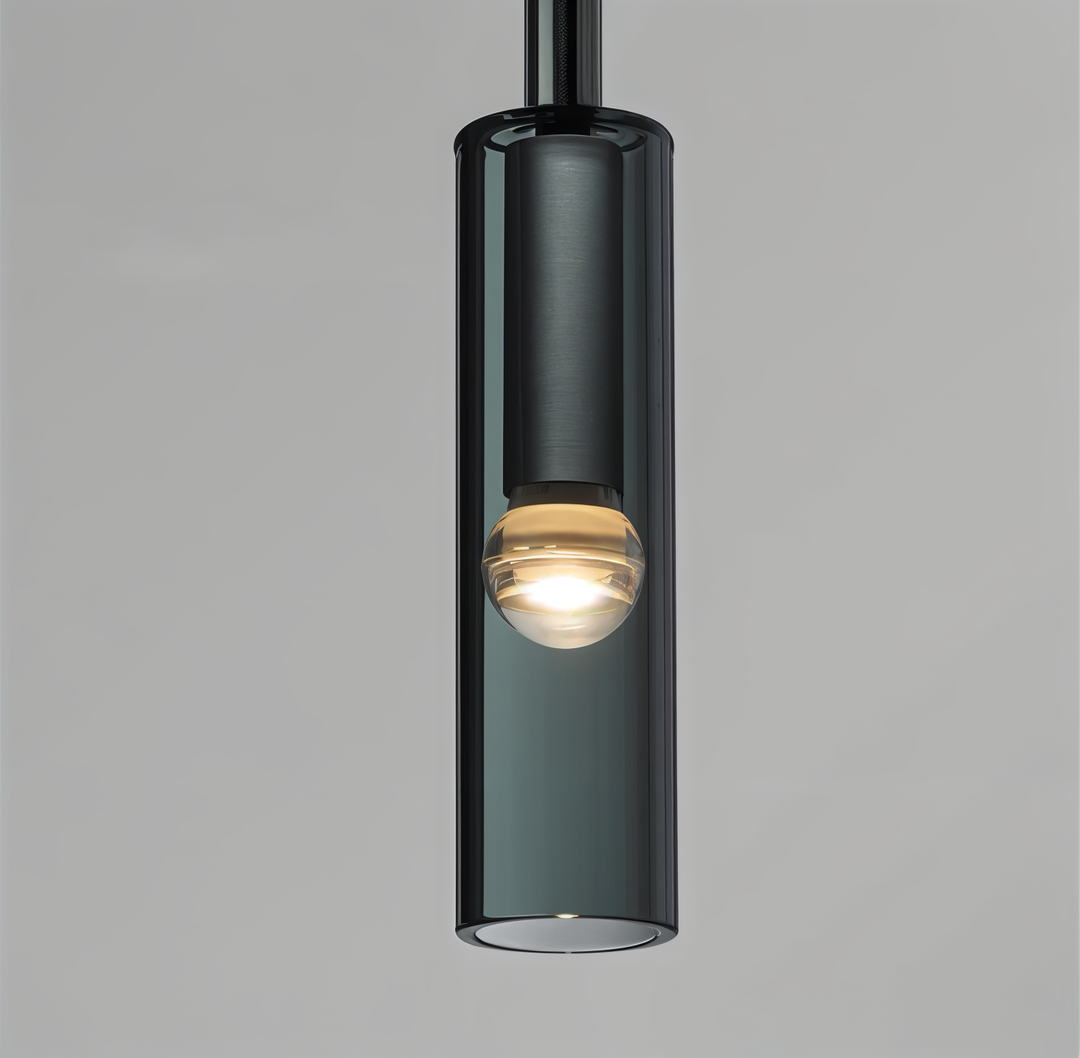 Decorative wall lamp for living room, minimalist smoke glass, modern home accent, ambient LED light.