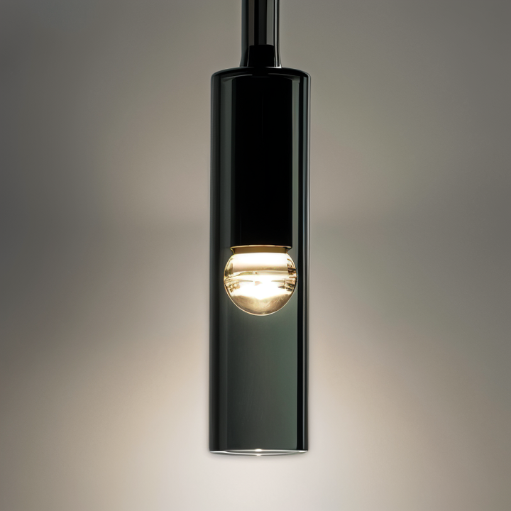 Ambient LED wall lamp with smoke glass, modern decorative lighting for elegant spaces. Minimalist design.