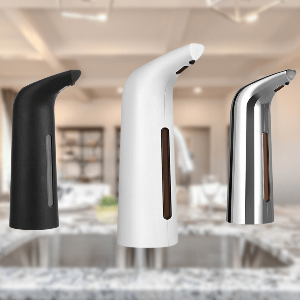 Effortless automatic soap dispenser with drip-free technology for clean, germ-free handwashing in bathrooms.