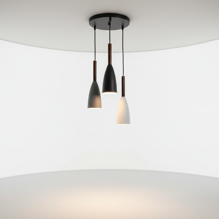 Stylish Nordic aluminum wood pendant light, perfect for dining room.
